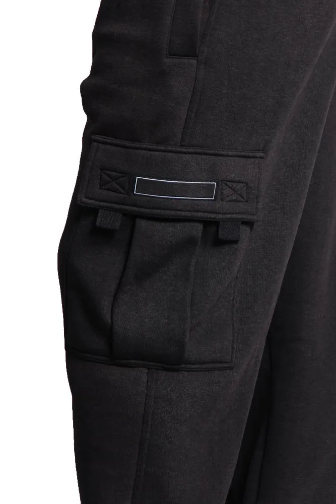 Men's Solid Fleece Cargo Pants