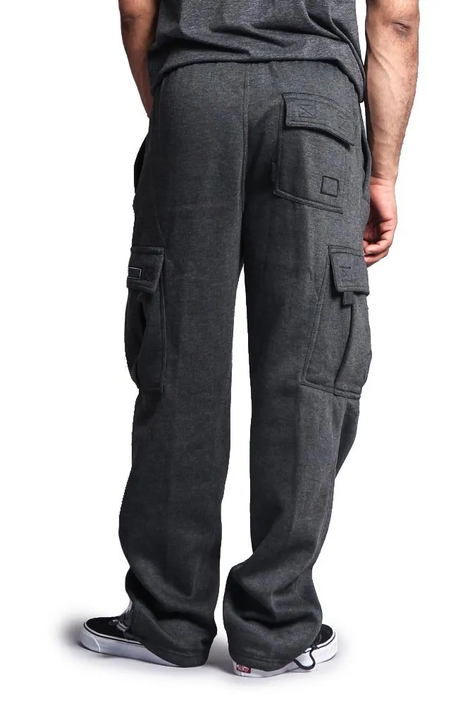 Men's Solid Fleece Cargo Pants