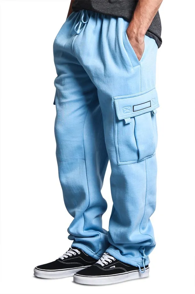 Men's Solid Fleece Cargo Pants