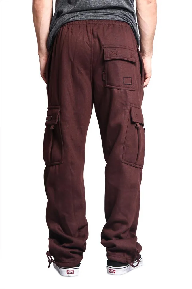 Men's Solid Fleece Cargo Pants