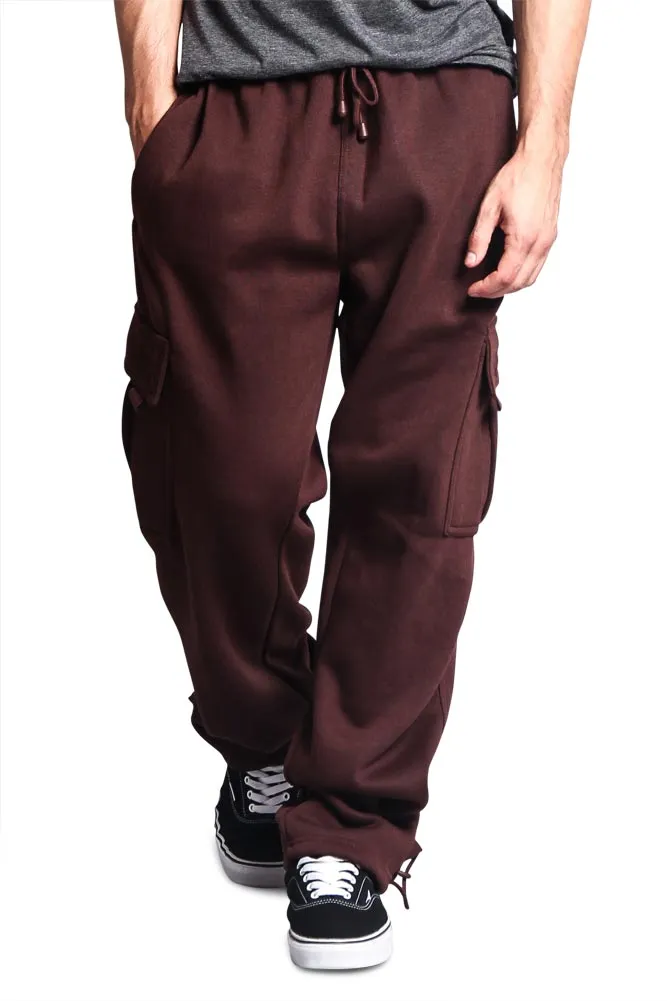 Men's Solid Fleece Cargo Pants