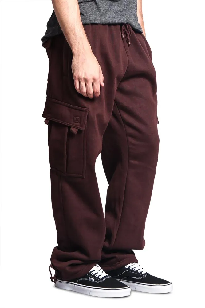 Men's Solid Fleece Cargo Pants