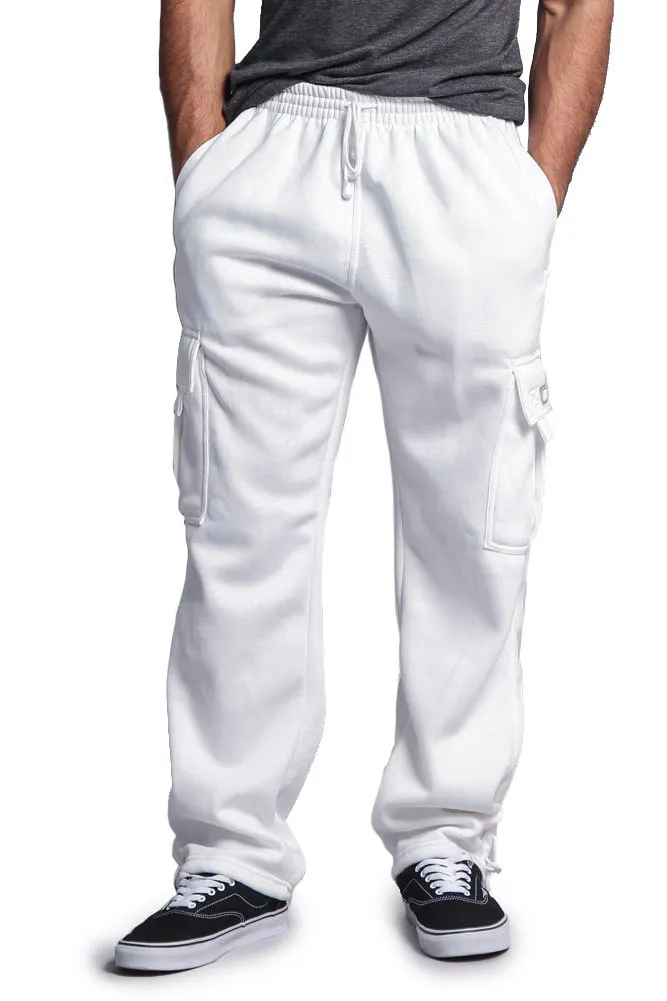 Men's Solid Fleece Cargo Pants