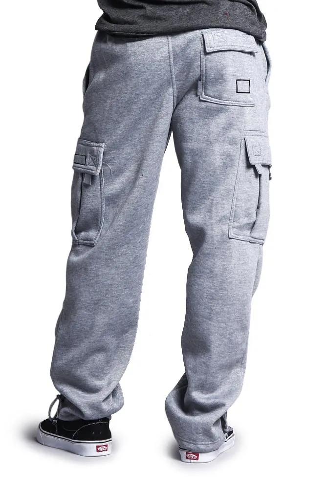 Men's Solid Fleece Cargo Pants