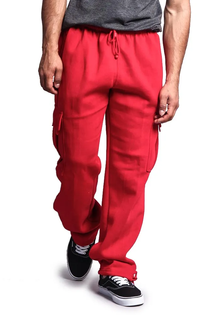 Men's Solid Fleece Cargo Pants