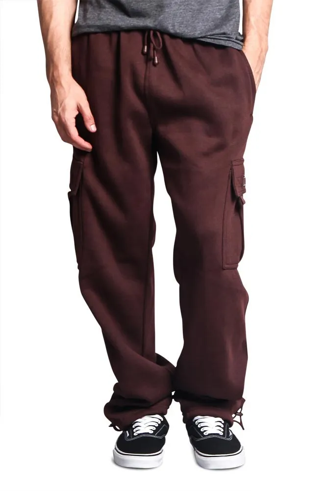 Men's Solid Fleece Cargo Pants