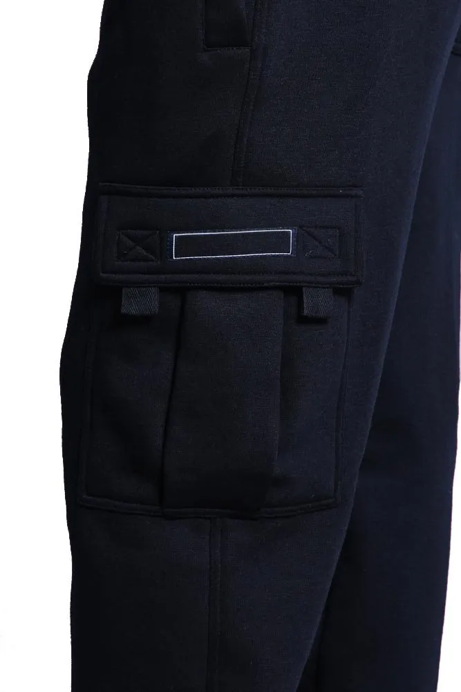 Men's Solid Fleece Cargo Pants