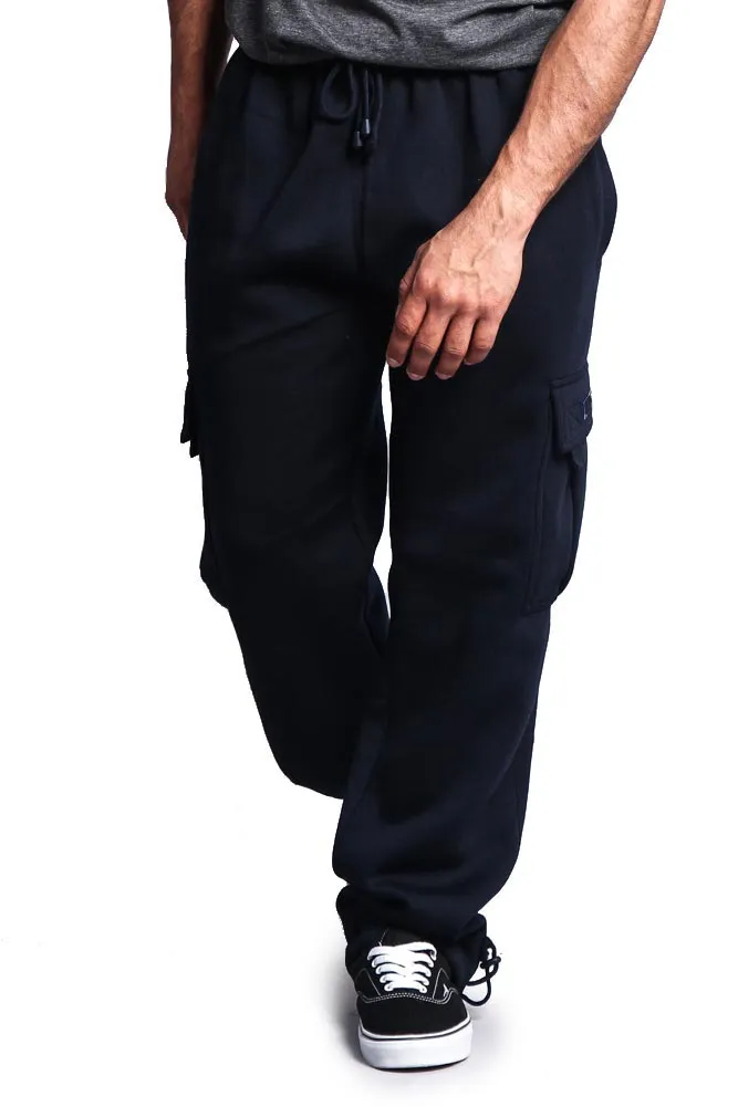 Men's Solid Fleece Cargo Pants