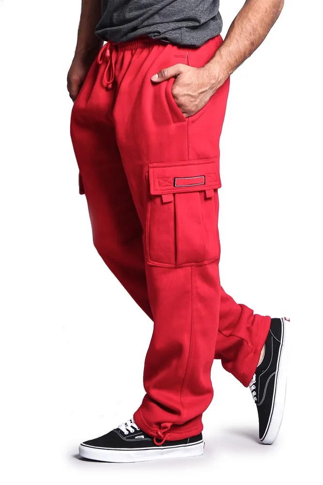 Men's Solid Fleece Cargo Pants