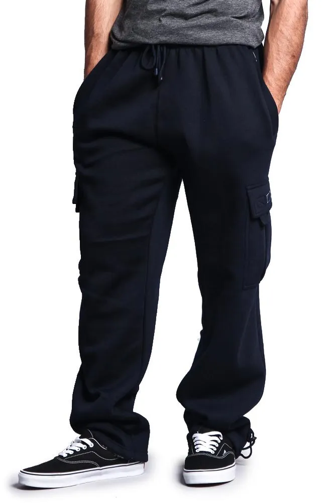 Men's Solid Fleece Cargo Pants
