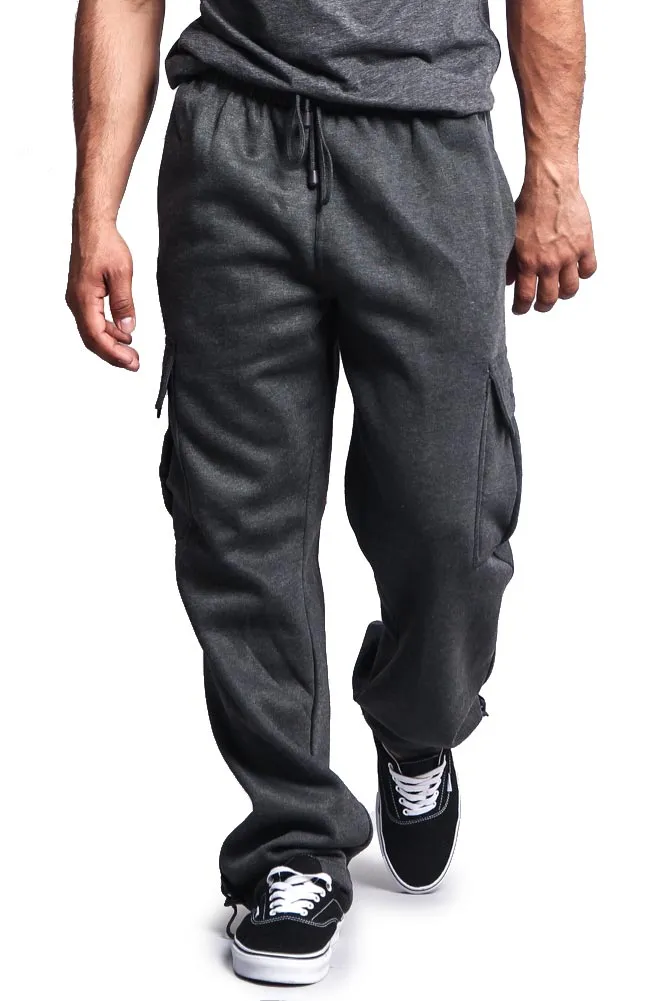 Men's Solid Fleece Cargo Pants