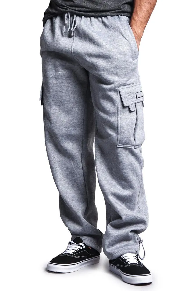 Men's Solid Fleece Cargo Pants