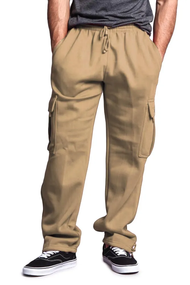 Men's Solid Fleece Cargo Pants