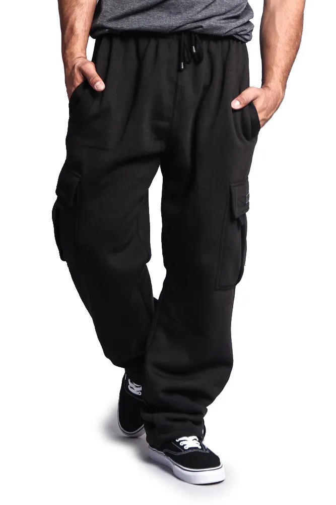 Men's Solid Fleece Cargo Pants