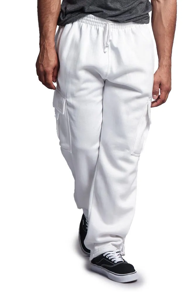 Men's Solid Fleece Cargo Pants