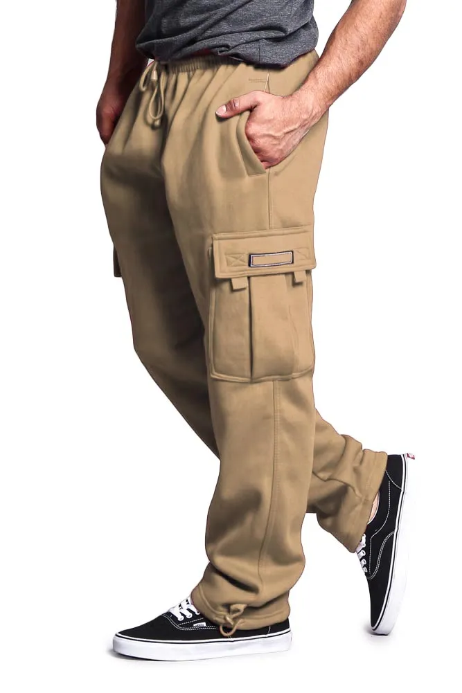 Men's Solid Fleece Cargo Pants