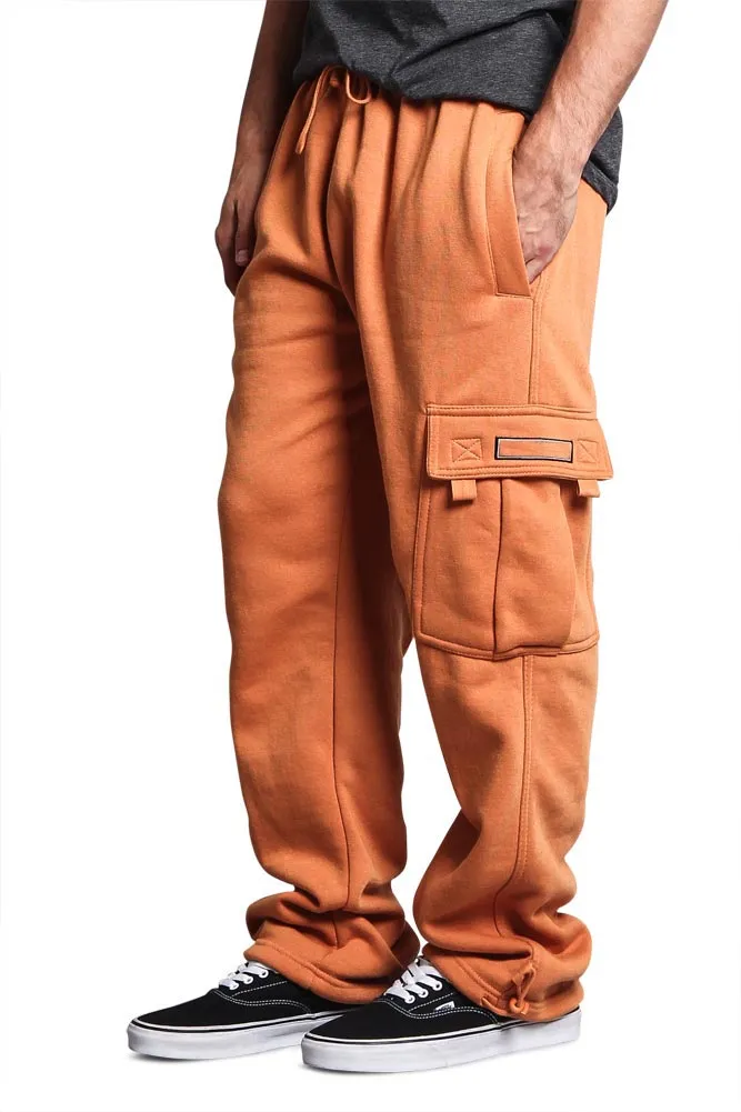 Men's Solid Fleece Cargo Pants