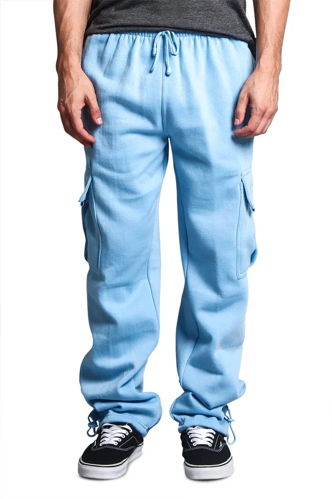 Men's Solid Fleece Cargo Pants