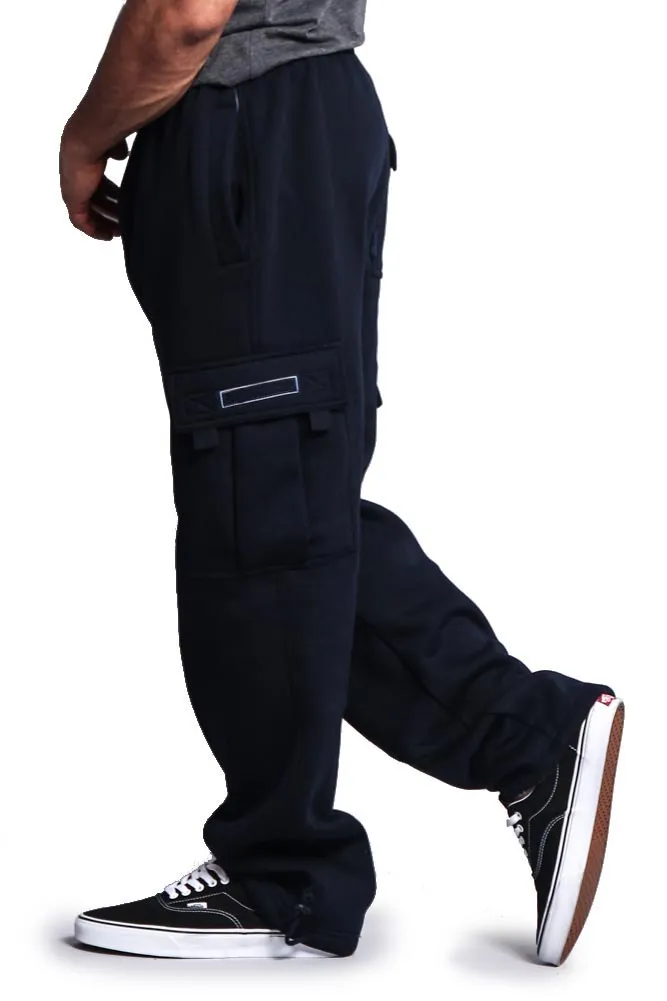 Men's Solid Fleece Cargo Pants