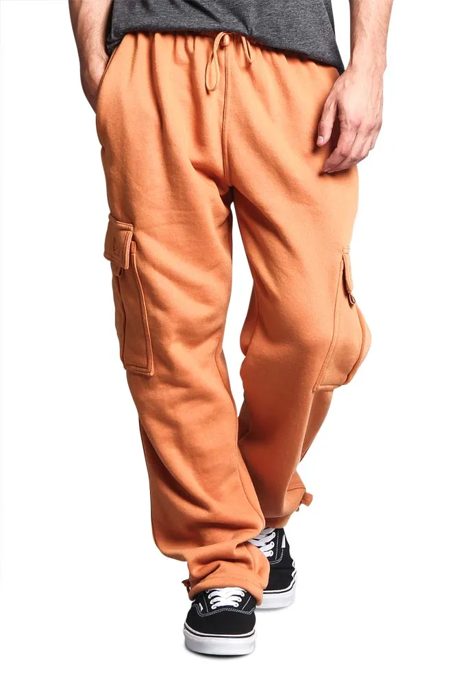 Men's Solid Fleece Cargo Pants