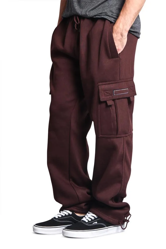Men's Solid Fleece Cargo Pants