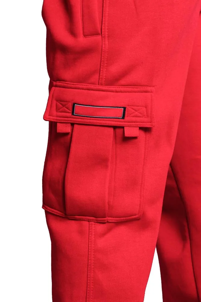 Men's Solid Fleece Cargo Pants