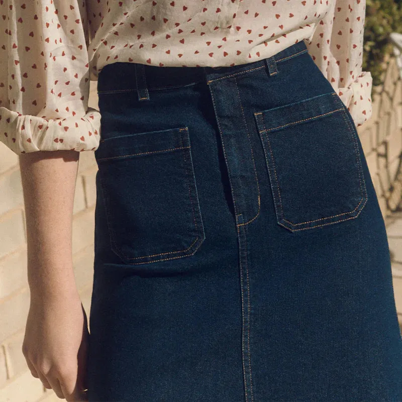 Merci Skirt in Denim Blue