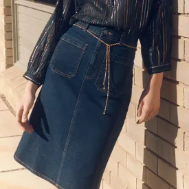 Merci Skirt in Denim Blue