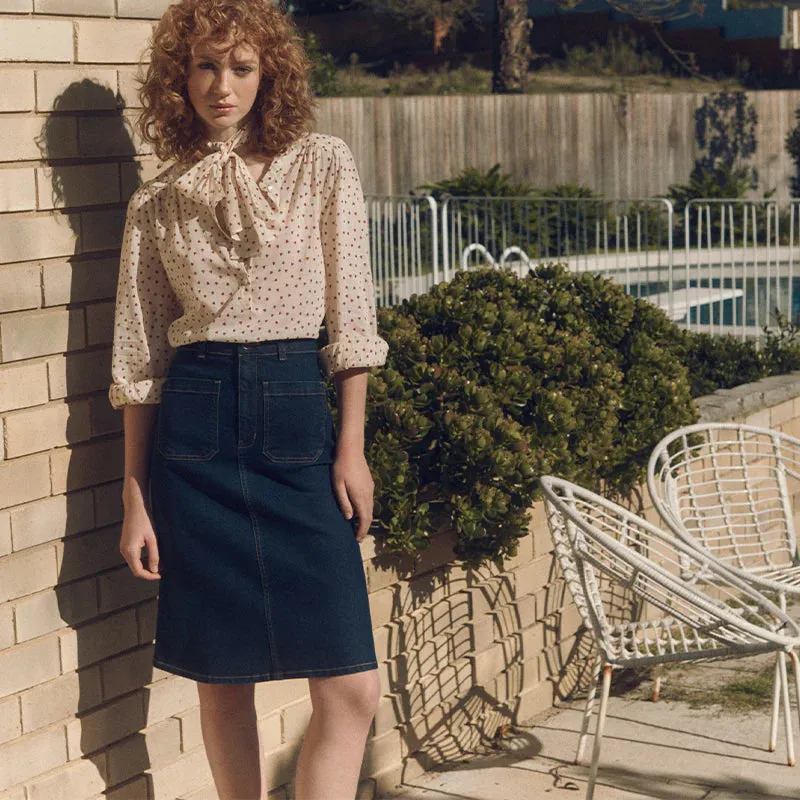 Merci Skirt in Denim Blue
