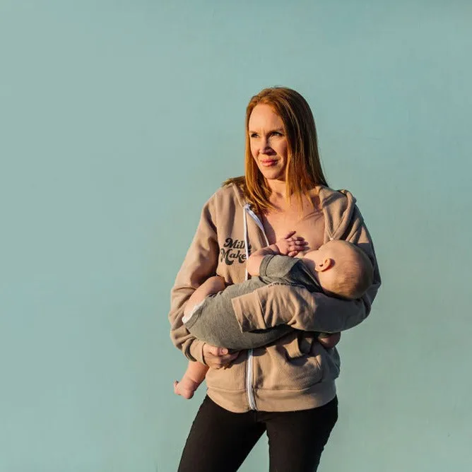 Milk Maker Tan Zip Hoodie
