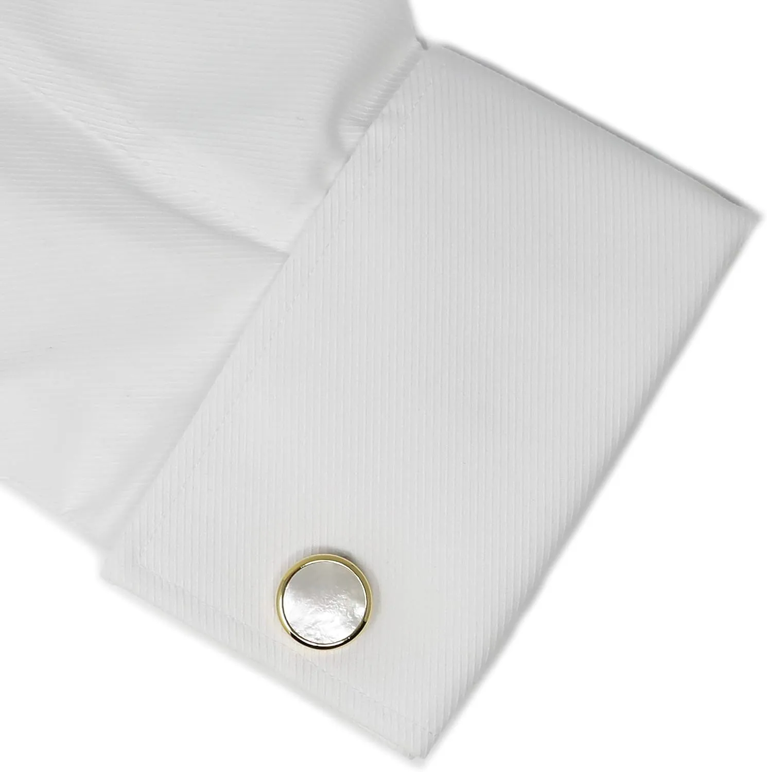 Mother Of Pearl Cufflinks With Box Men Classic White Stone Cuff Links Wedding Groom Gift