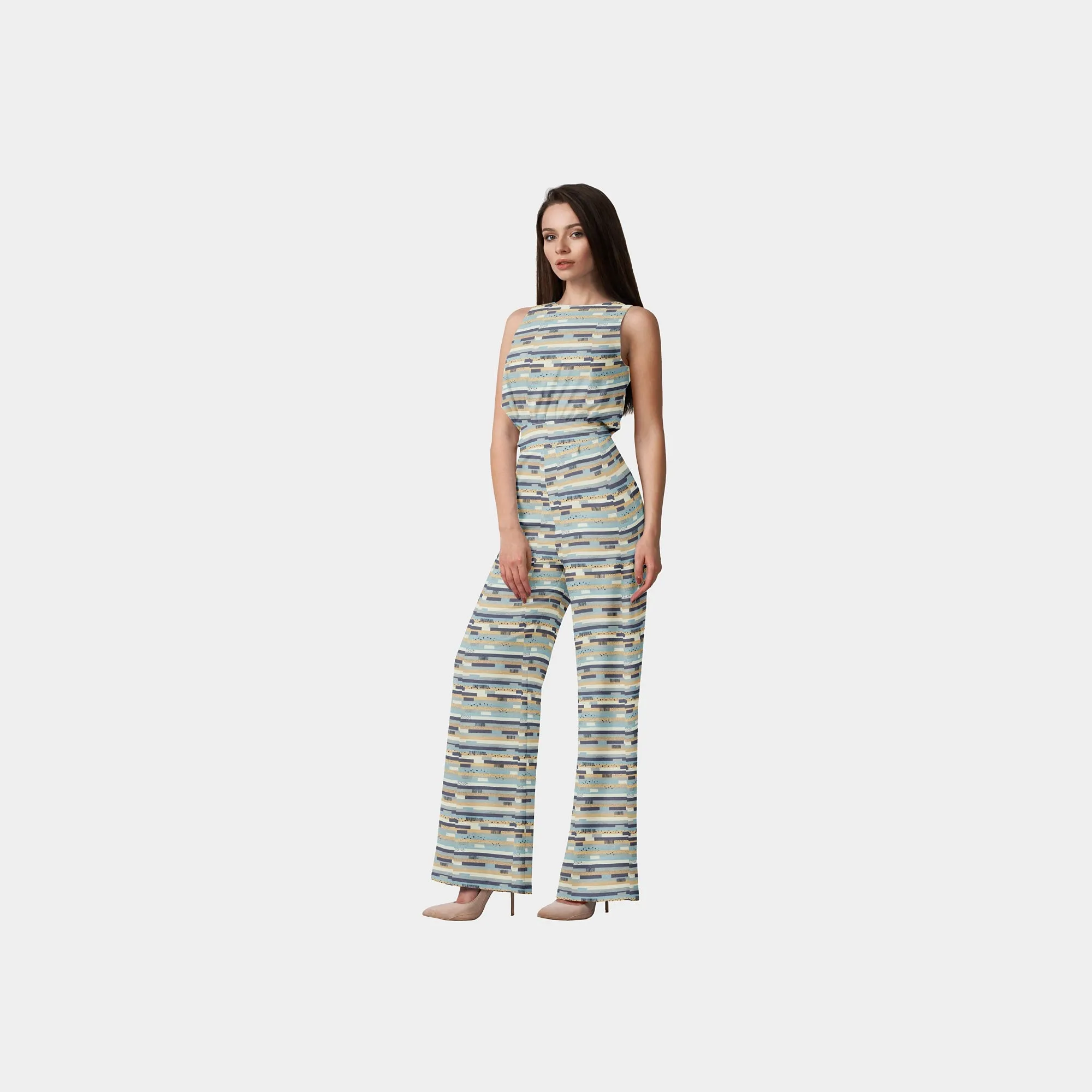 Multicolor Stripe print Rayon Dobby fabric