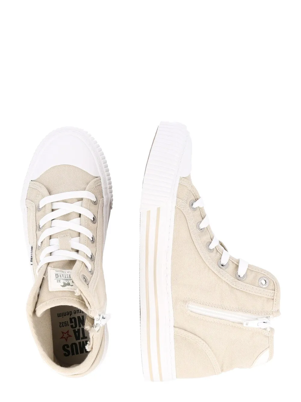 Mustang high top sneakers, beige