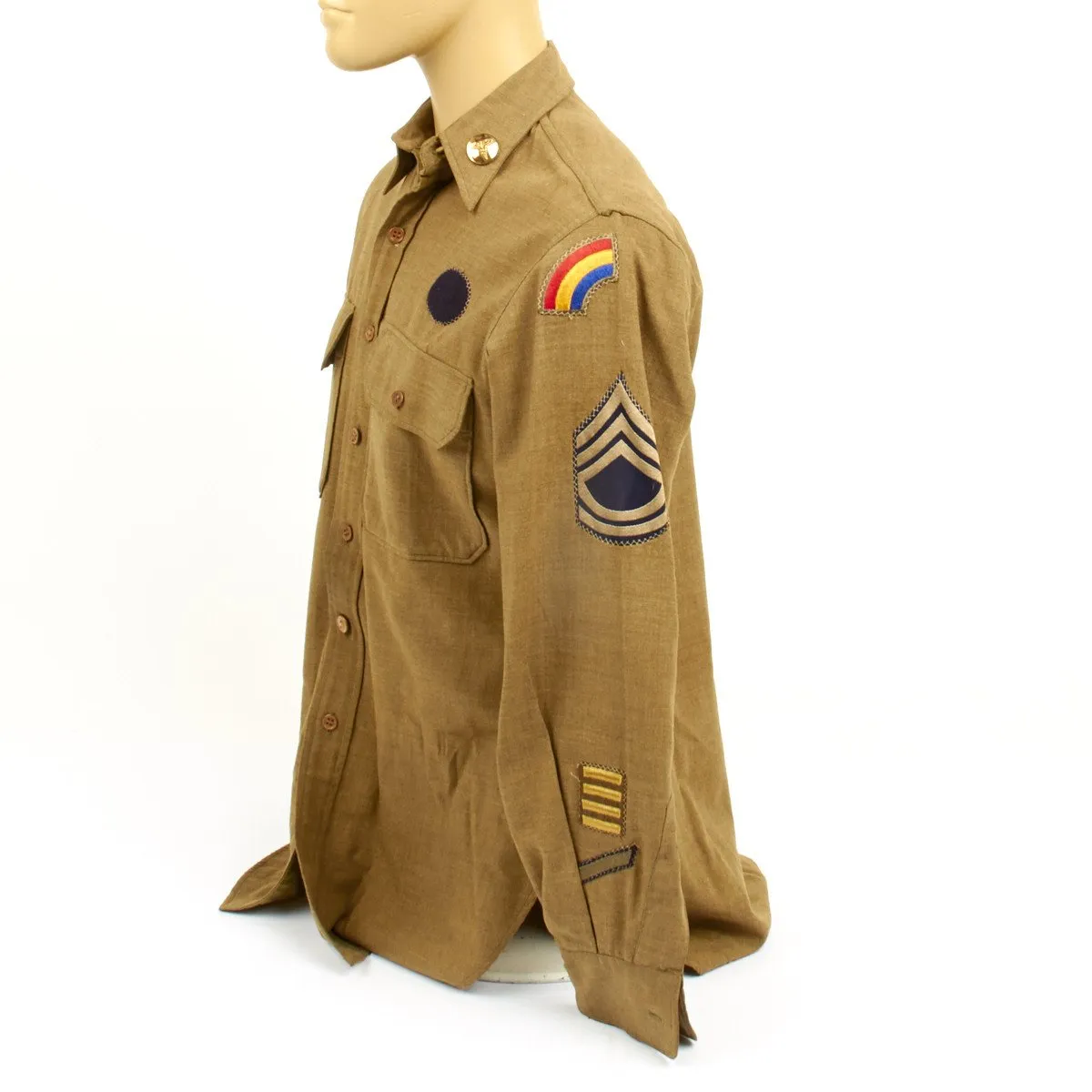 Original U.S. WWII Combat Medic 66th Infantry Division Ike Jacket and Shirt
