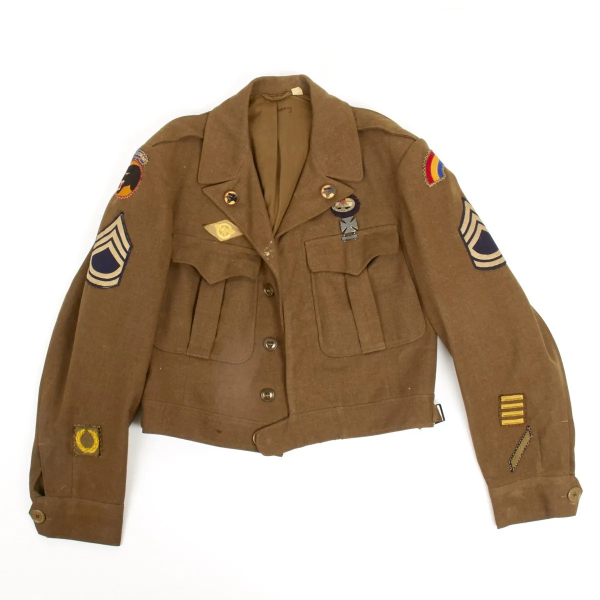 Original U.S. WWII Combat Medic 66th Infantry Division Ike Jacket and Shirt