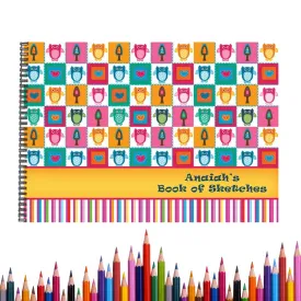 Personalised Colorful Owls Sketch Book