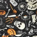 Plus Size Retro Black Halloween Print Evita Swing Dress