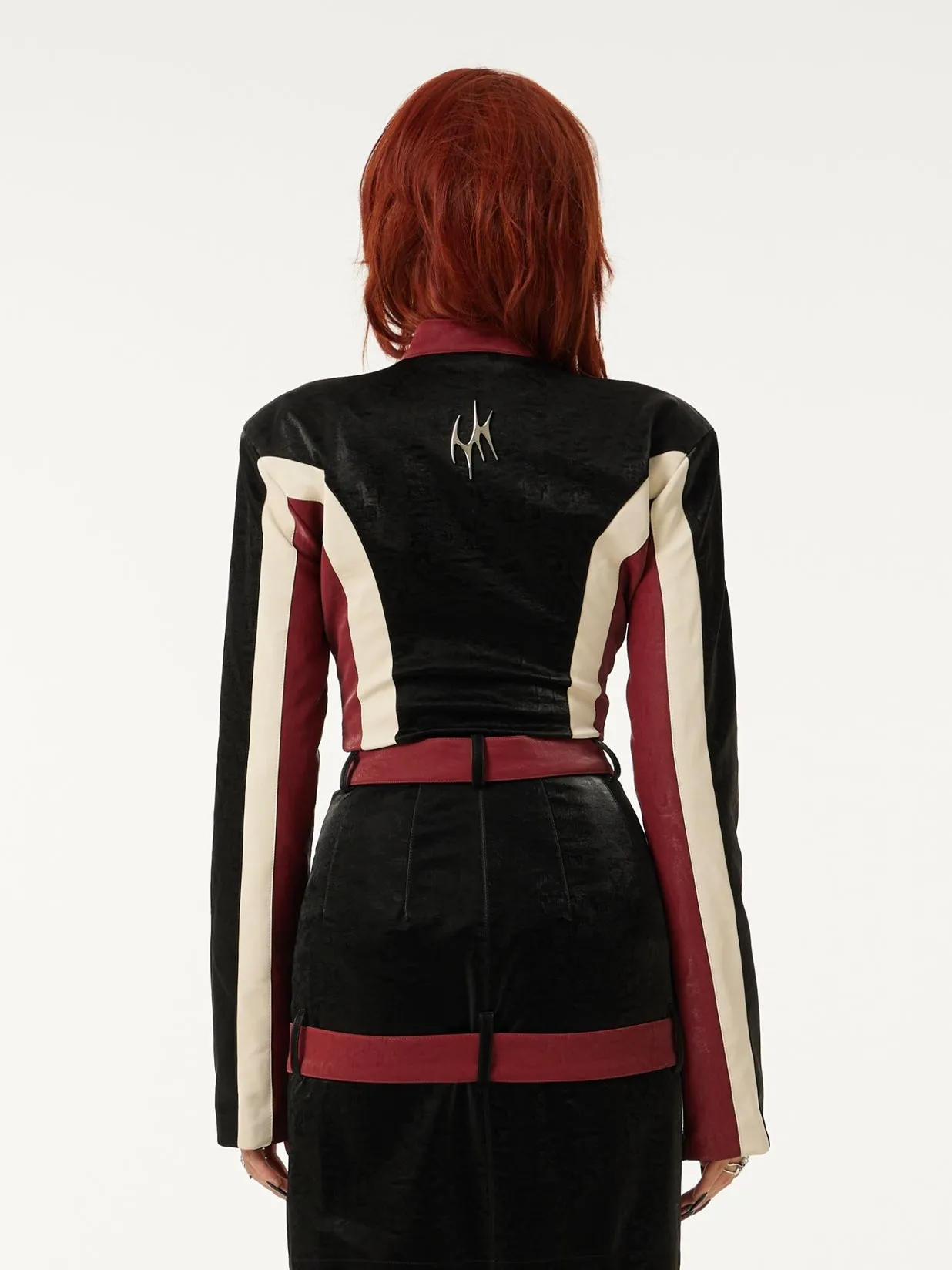 RED VELVET motorcycle leather jacket