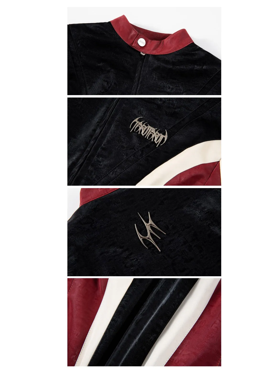 RED VELVET motorcycle leather jacket