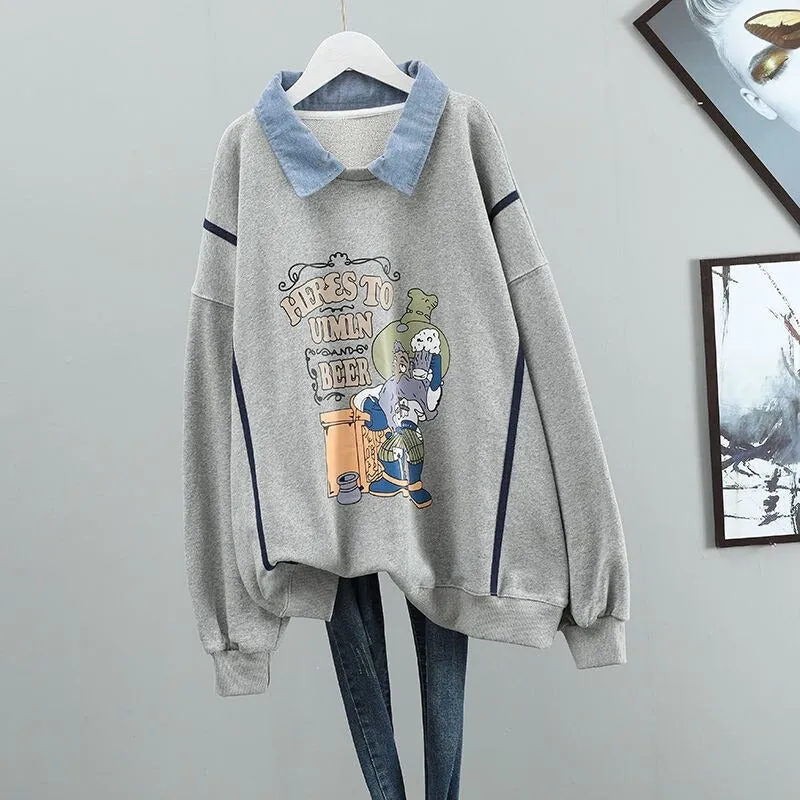 Rowdy Graphic Print Oversized Sweatshirt