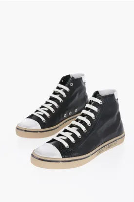 Saint Laurent Leather MALIBU High-Top Sneakers