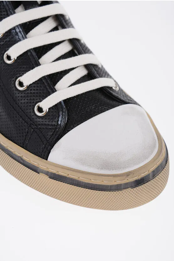 Saint Laurent Leather MALIBU High-Top Sneakers