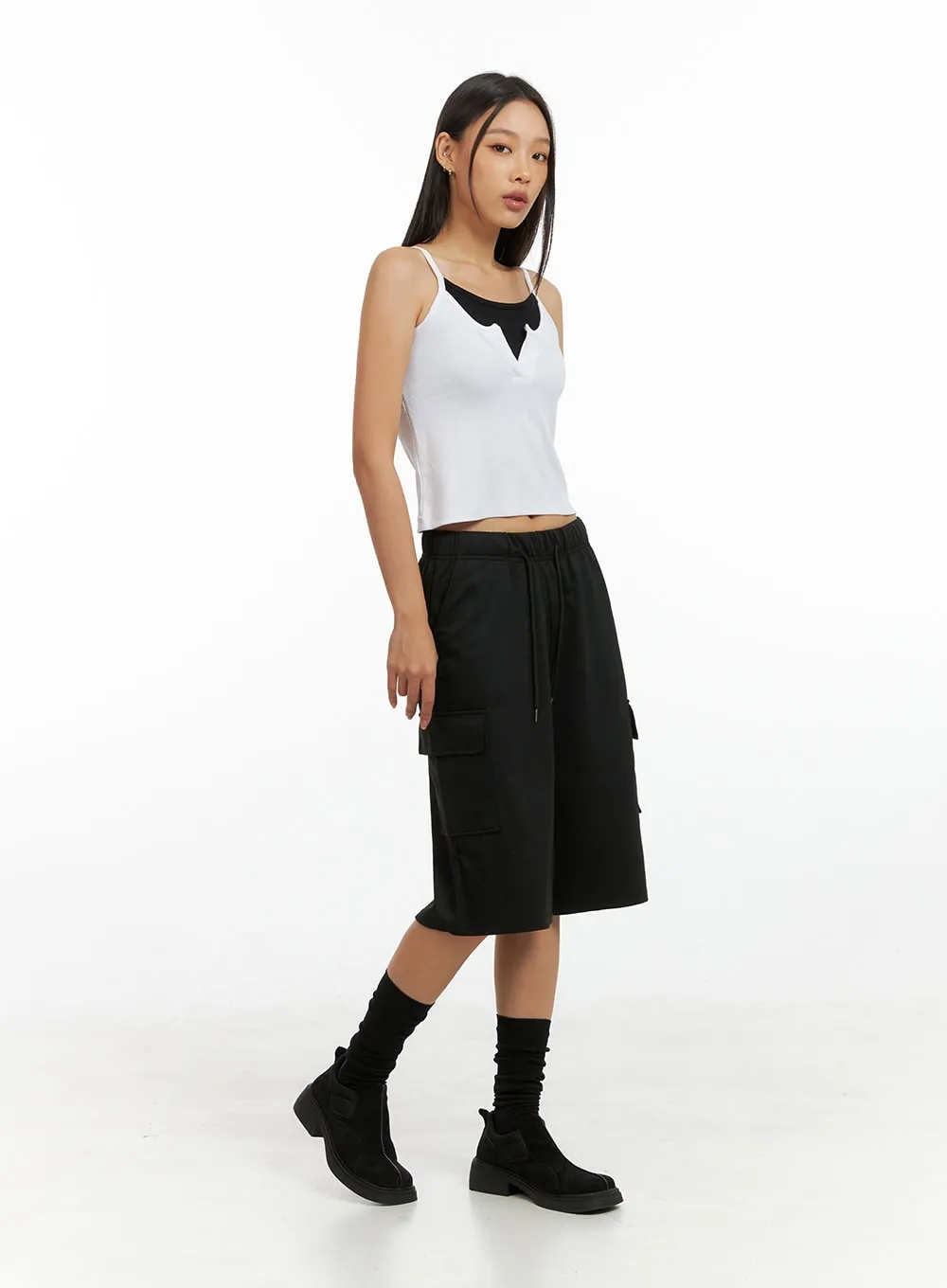 String Cargo Midi Pants IG405