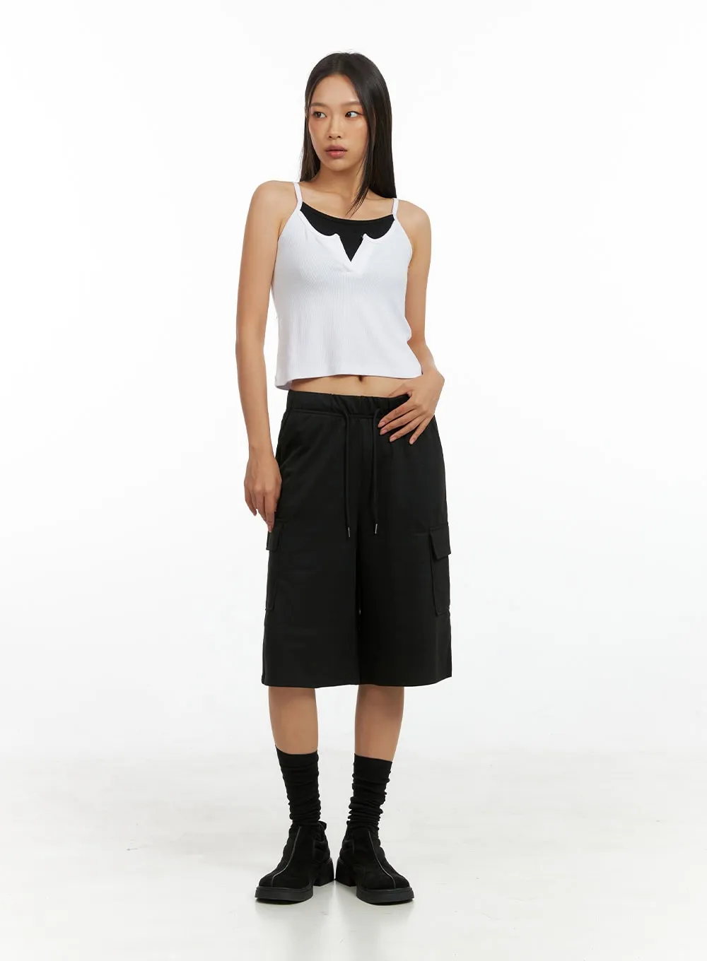 String Cargo Midi Pants IG405