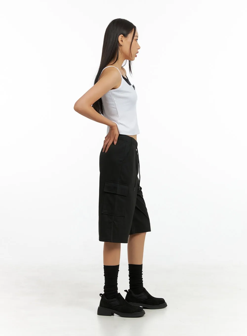 String Cargo Midi Pants IG405