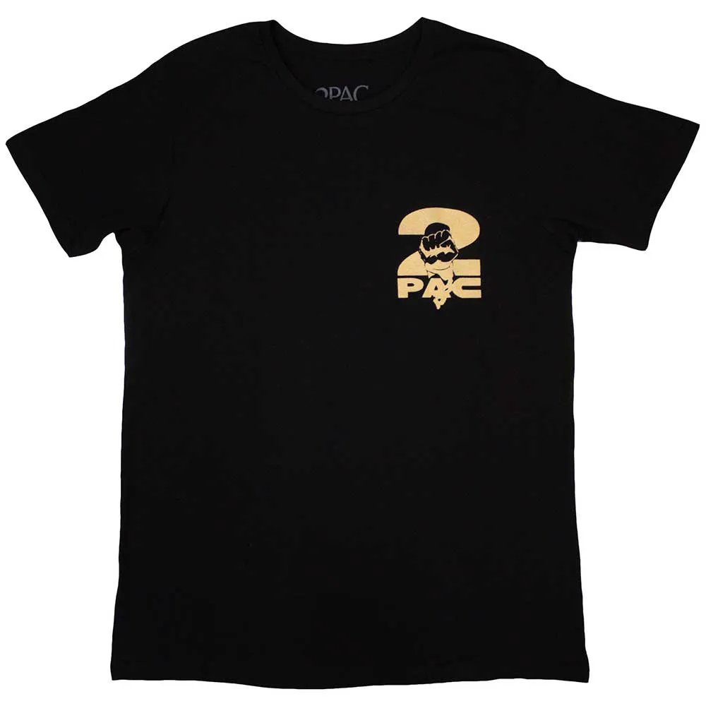 Tupac Unisex T-Shirt: Platinum (Back Print)