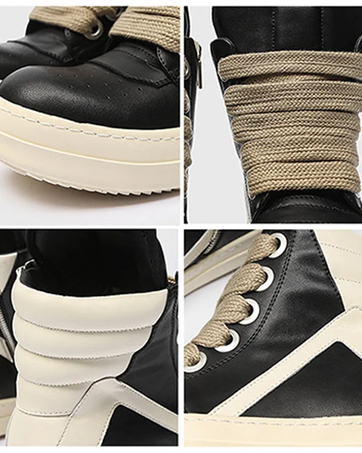 Two-Tone High-Top Casual Sneakers