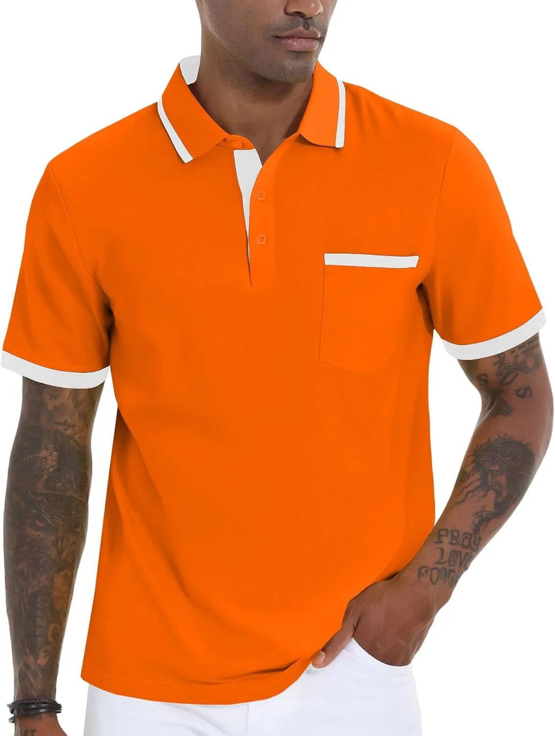 V VALANCH Polo Shirt for Men Short Sleeve Golf Polo Moisture Wicking Collared Tennis T Shirt