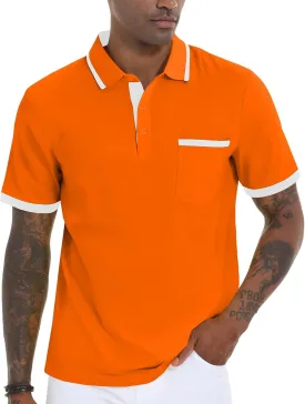 V VALANCH Polo Shirt for Men Short Sleeve Golf Polo Moisture Wicking Collared Tennis T Shirt
