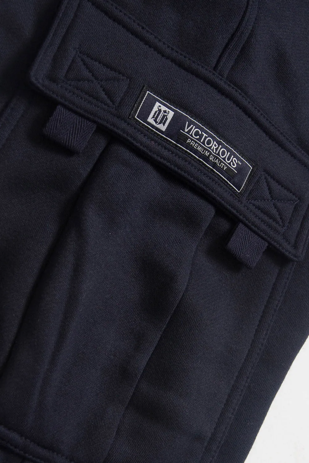Victorious Men's Solid Fleece Heavyweight Cargo Sweat Pants